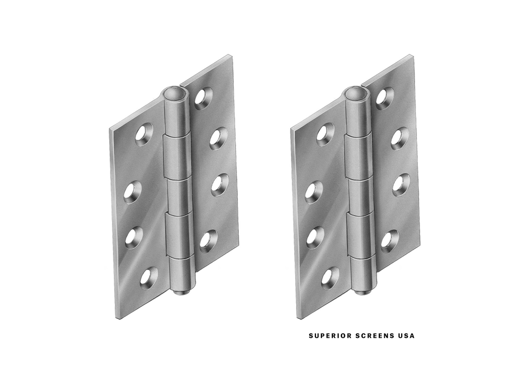 Stainless steel butt hinges for gate - front view illustrated