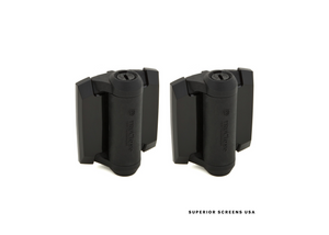 D+D Technologies “Truclose” Gate Hinges in Black on white background