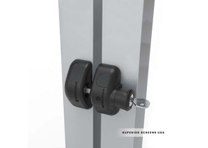 Magnalatch Side Pull Gate Lock in Black and Stainless Steel with Lock